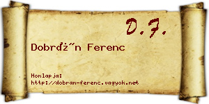 Dobrán Ferenc névjegykártya